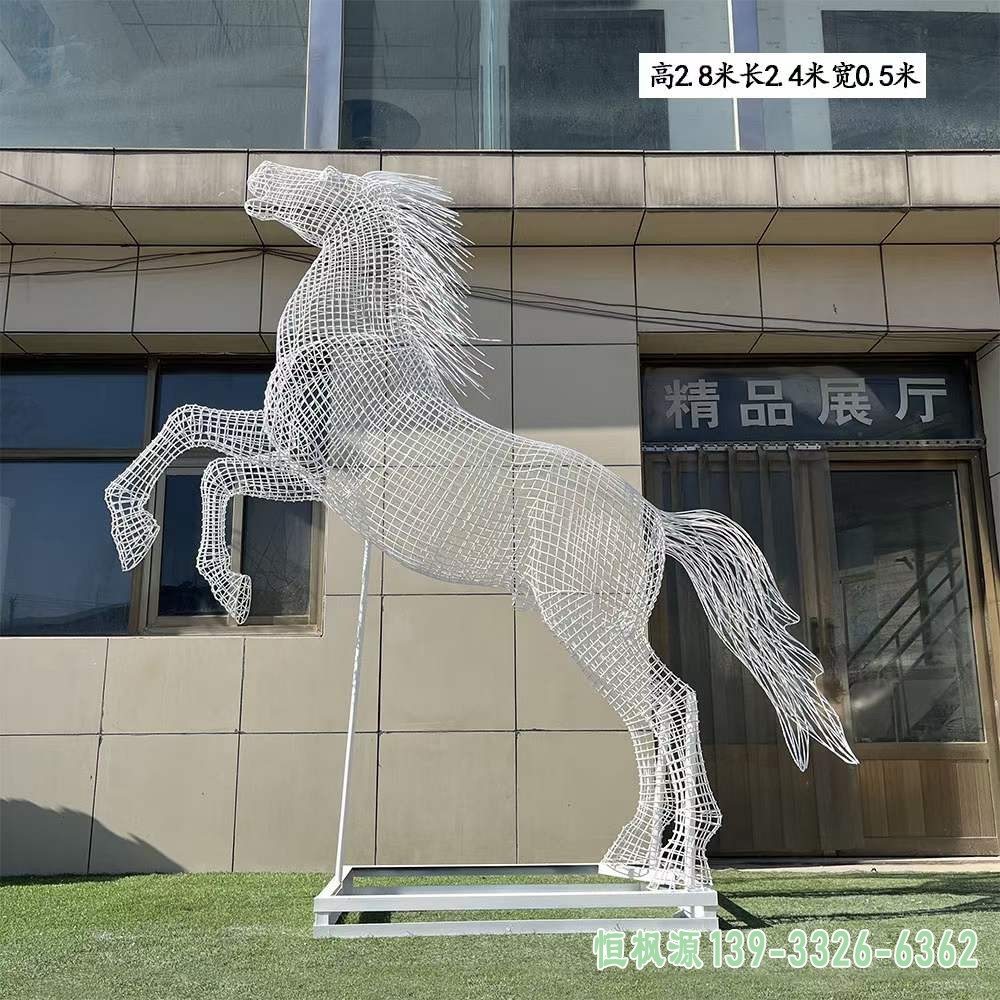 不锈钢镂空马雕塑 (34)