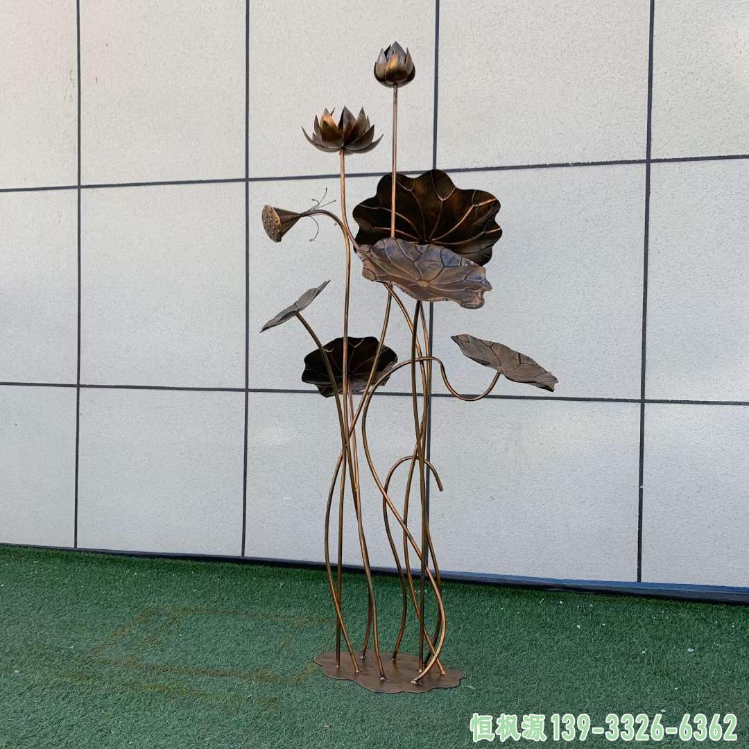 不锈钢荷花景观雕塑 (19)