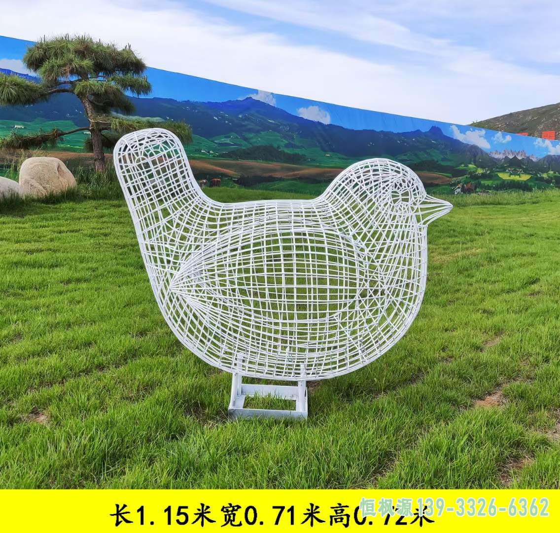 不锈钢镂空鸟雕塑 (19)