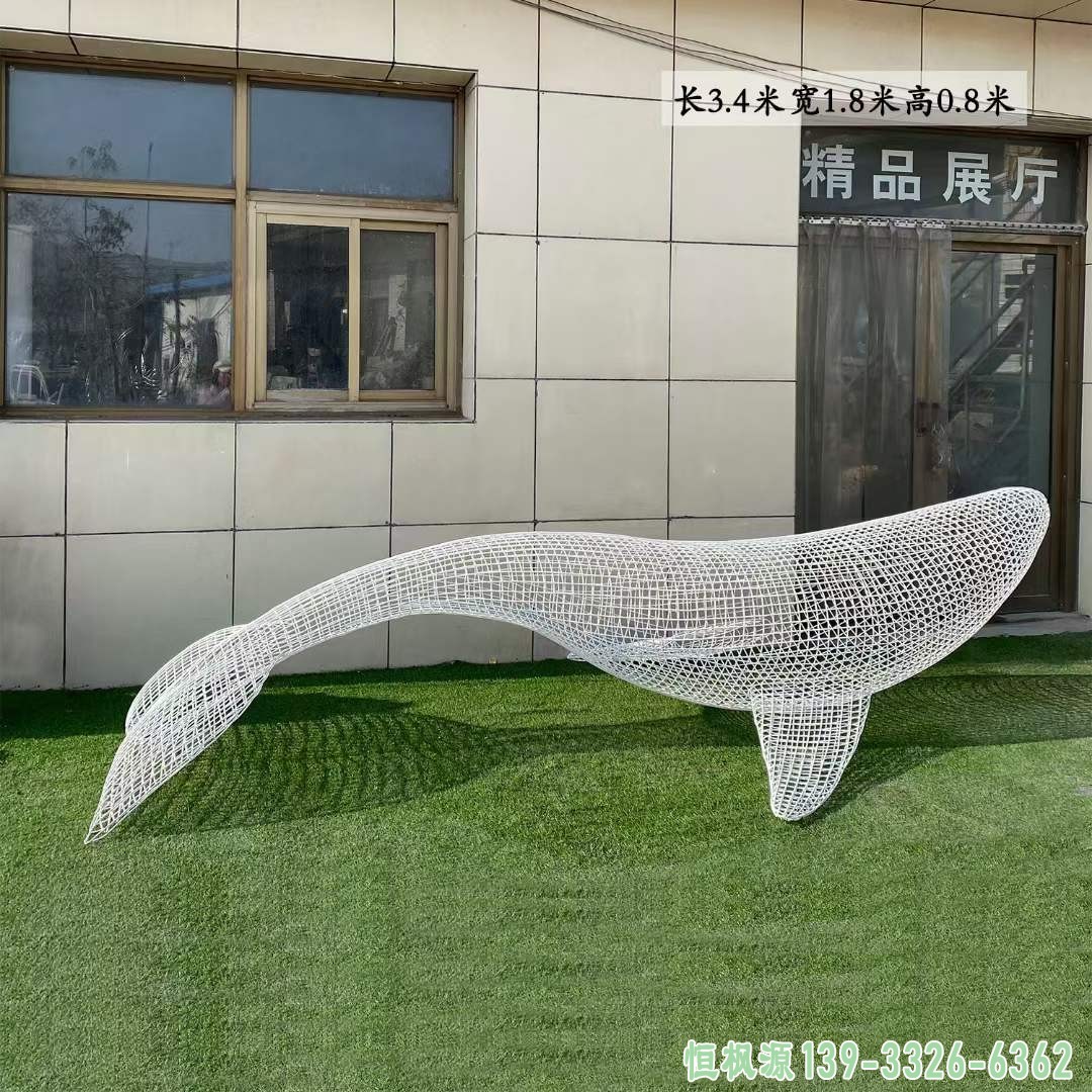 不锈钢鲸鱼雕塑 (1)