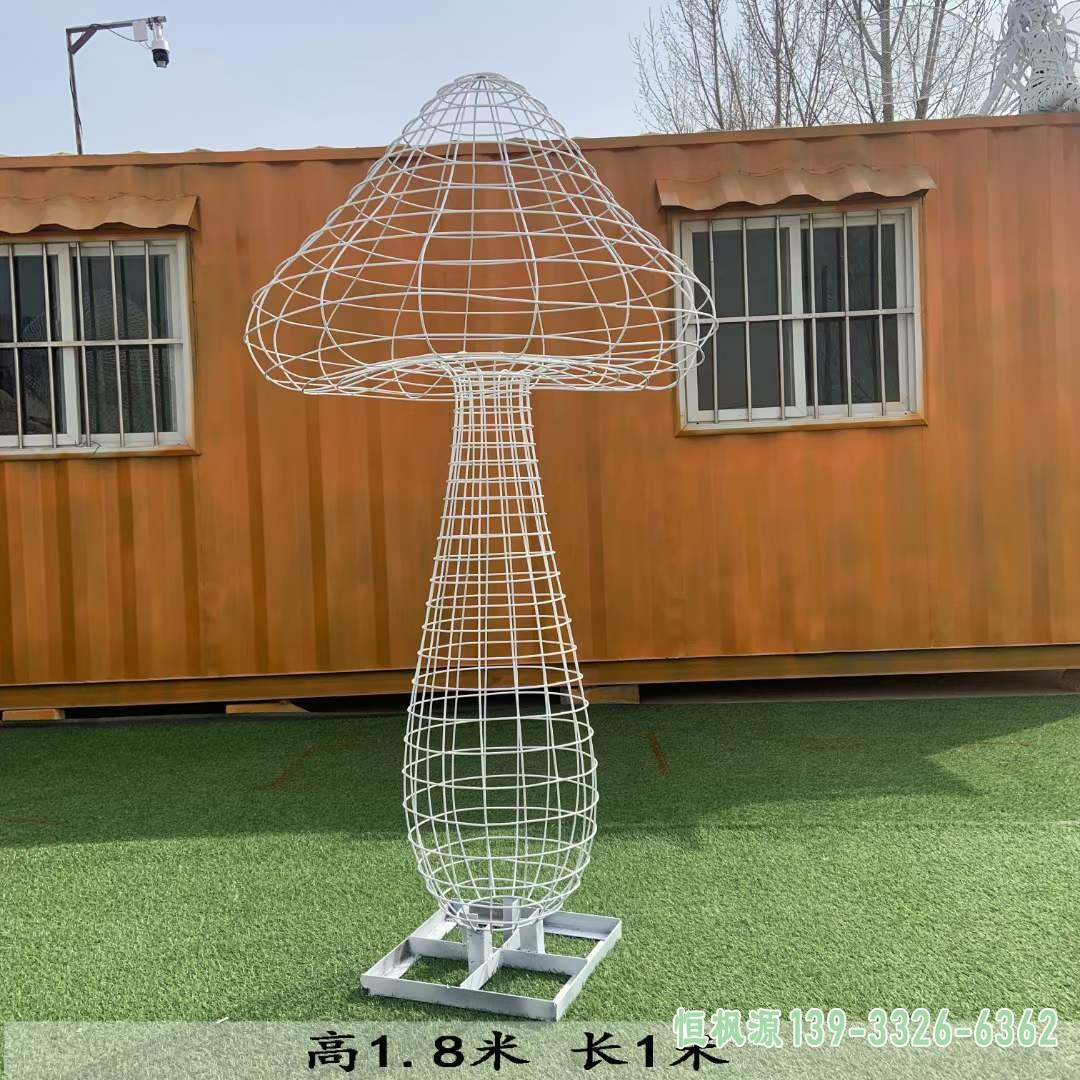 不锈钢镂空蘑菇雕塑 (2)