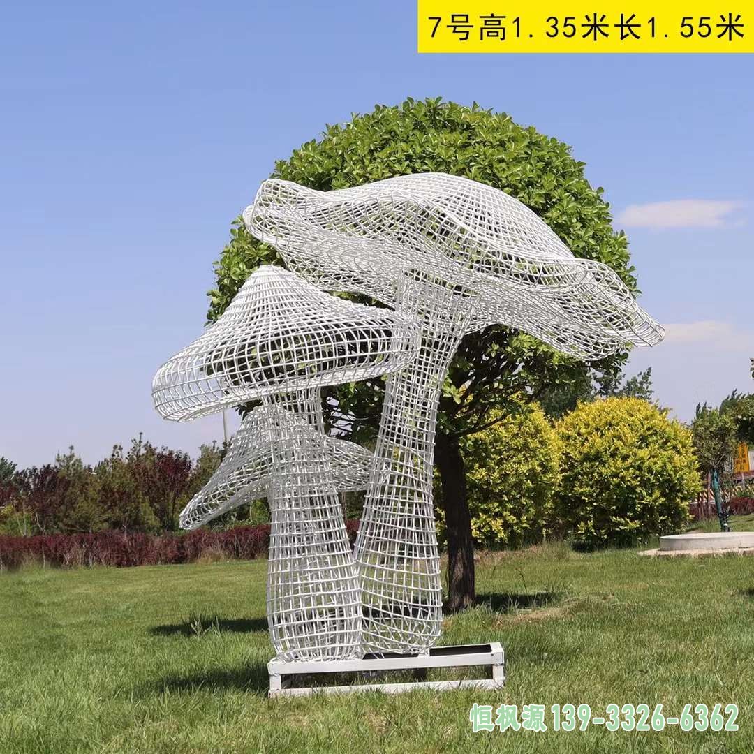 不锈钢镂空蘑菇雕塑 (11)