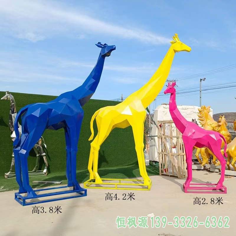 不锈钢长颈鹿雕塑 (10)