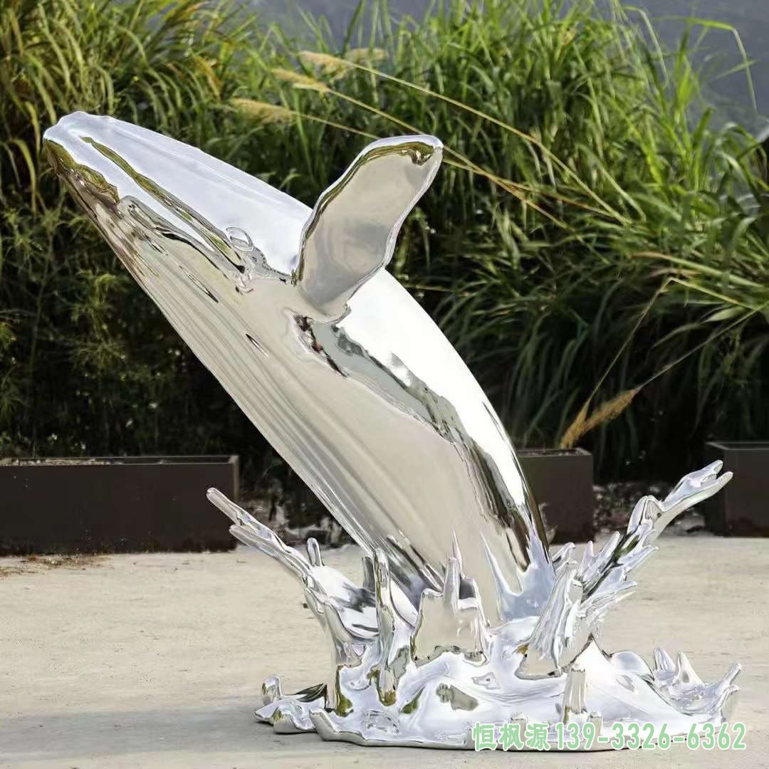 不锈钢镜面海豚雕塑 (12)