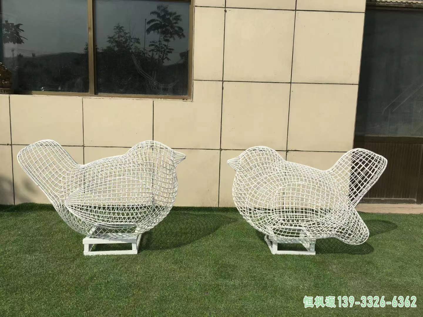 不锈钢镂空鸟雕塑 (4)