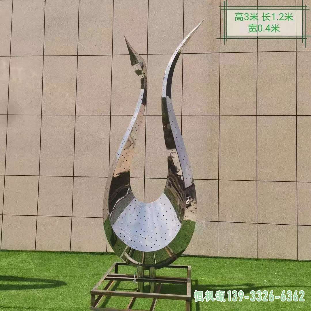 不锈钢天鹅雕塑 (2)