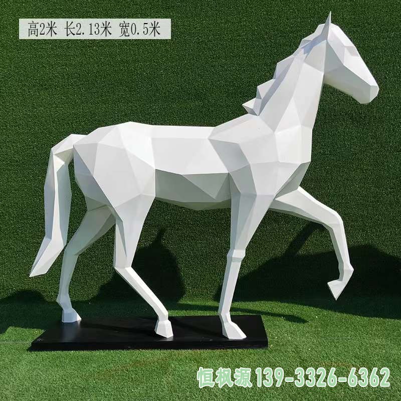 不锈钢彩绘几何马雕塑 (4)
