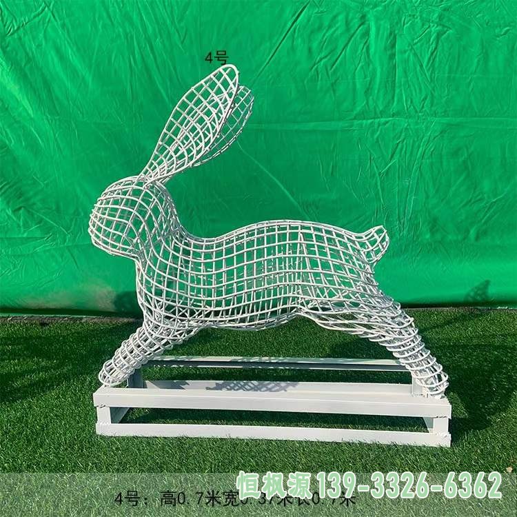 不锈钢镂空兔子雕塑 (14)