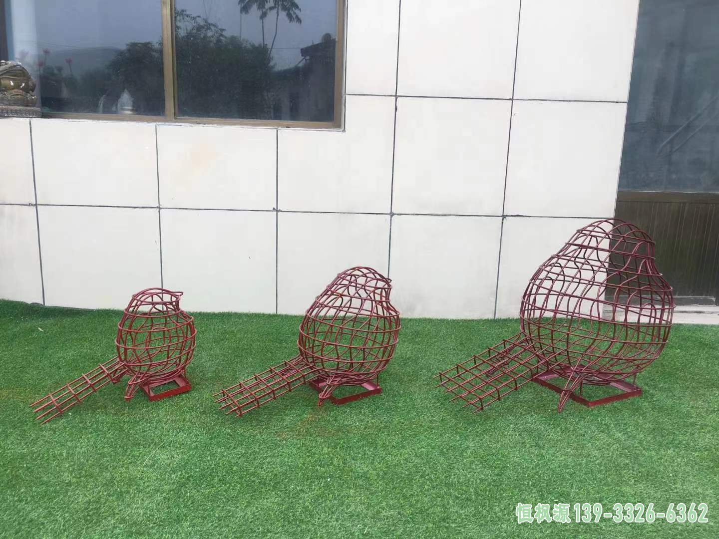 不锈钢镂空鸟雕塑 (7)