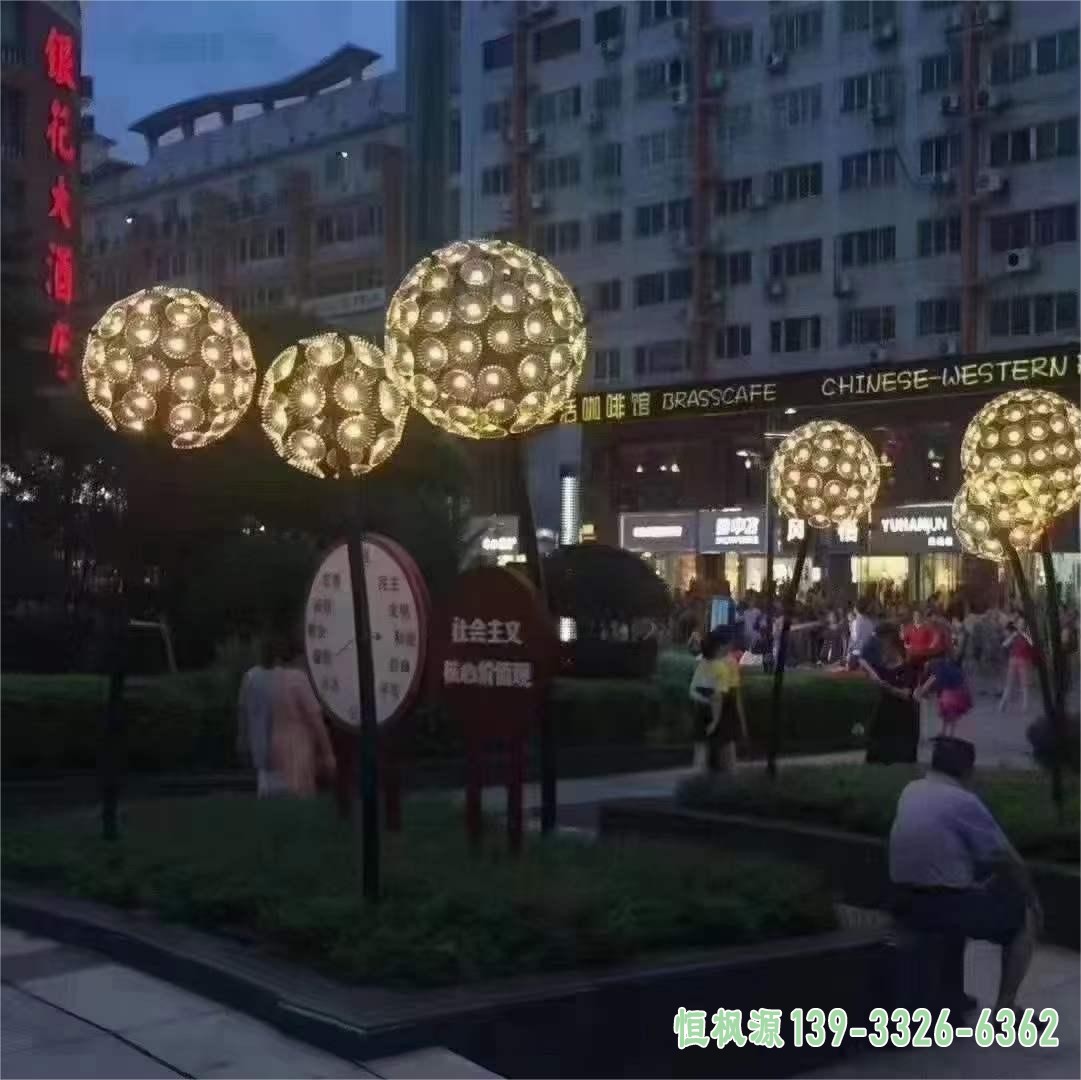 不锈钢发光蒲公英雕塑 (4)
