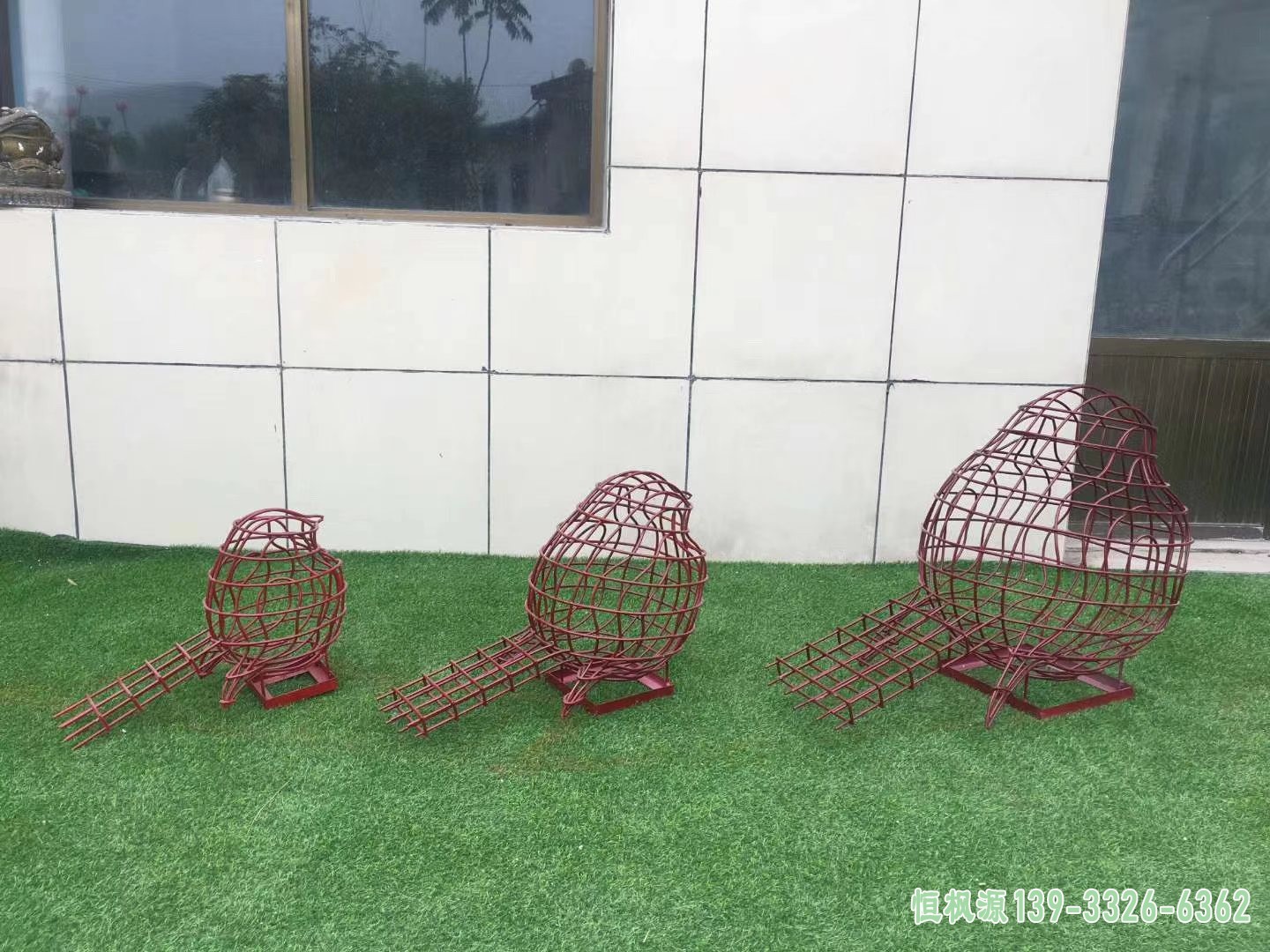 不锈钢镂空鸟雕塑 (9)