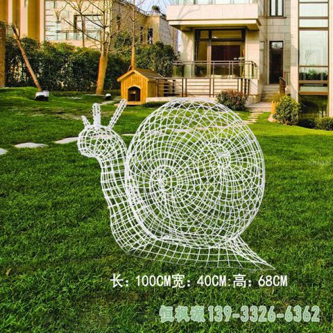 镂空蜗牛不锈钢动物雕塑