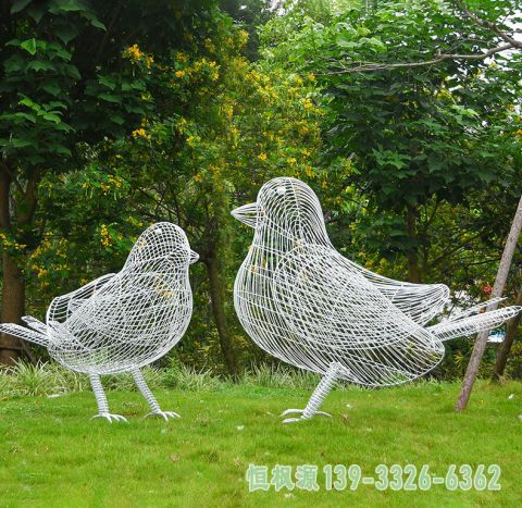 小鸟镂空不锈钢雕塑