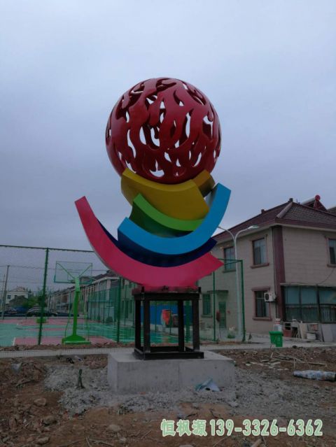 镂空球不锈钢抽象雕塑