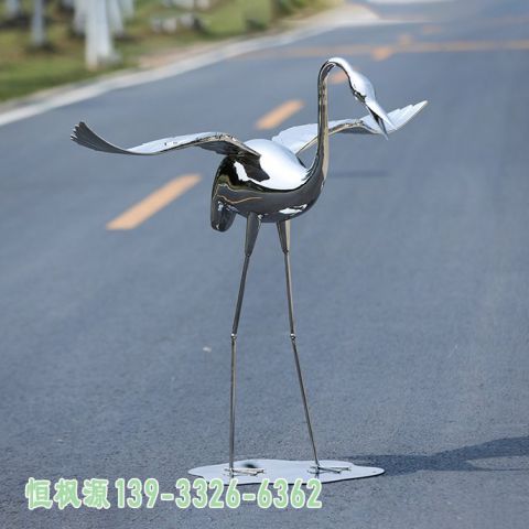 仙鹤不锈钢城市雕塑