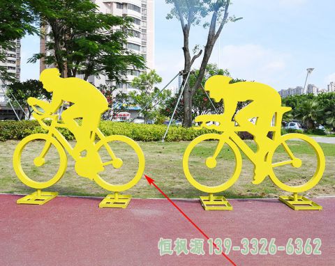 自行车不锈钢人物雕塑