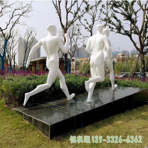 竞走不锈钢运动雕塑