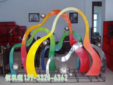 抽象假山不锈钢公园雕塑