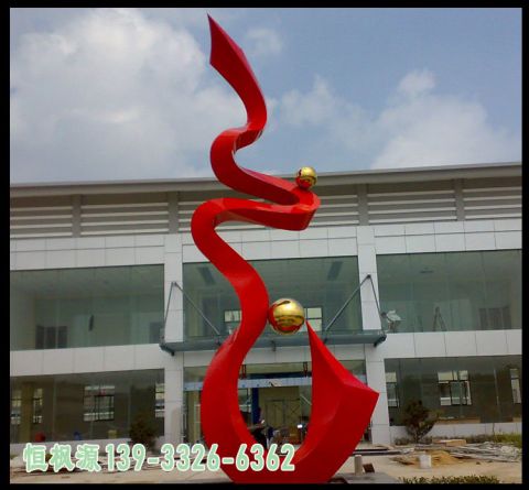 丝带景观不锈钢企业雕塑