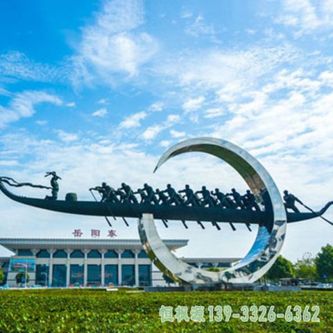 船帆不锈钢企业雕塑