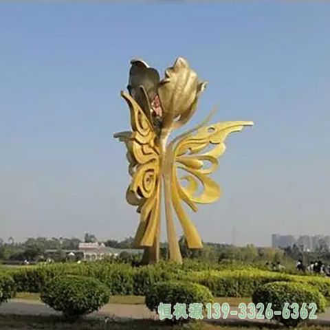 不锈钢公园紫荆花雕塑
