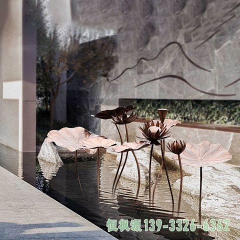 城市荷花不锈钢景观雕塑