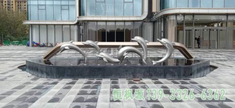 不锈钢海豚企业雕塑