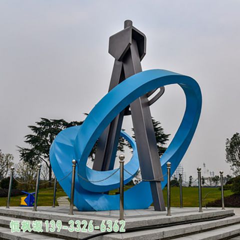 不锈钢圆规艺术雕塑