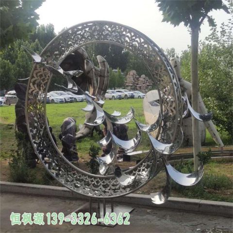 大雁广场不锈钢动物雕塑