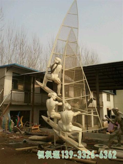 不锈钢园林景观帆船雕塑