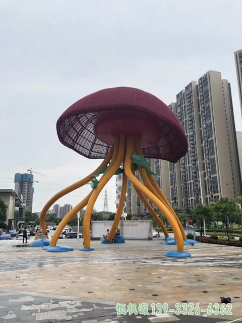 不锈钢城市景观蘑菇雕塑