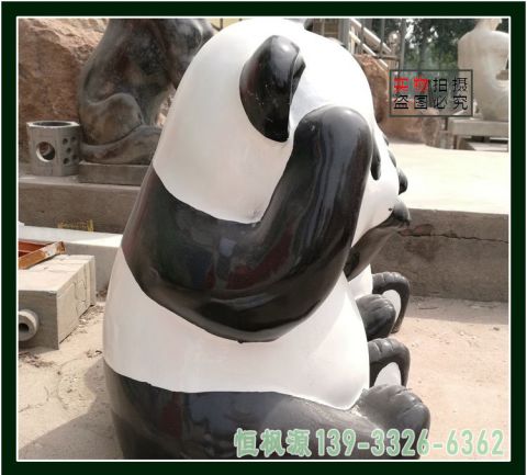 公园熊猫不锈钢动物雕塑