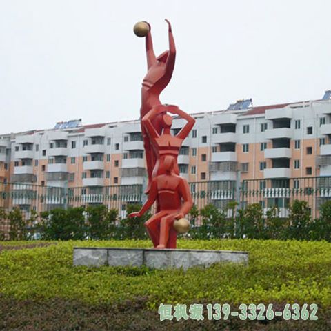 打篮球公园不锈钢雕塑