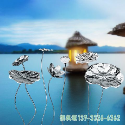 镜面不锈钢荷花雕塑