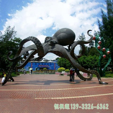 公园章鱼不锈钢景观雕塑