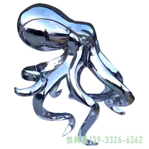 镜面章鱼不锈钢动物雕塑