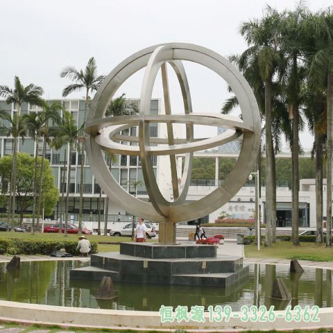 广场不锈钢地球仪艺术雕塑