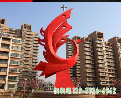小区不锈钢凤凰雕塑