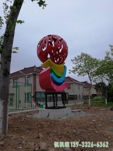 抽象球体不锈钢景观雕塑