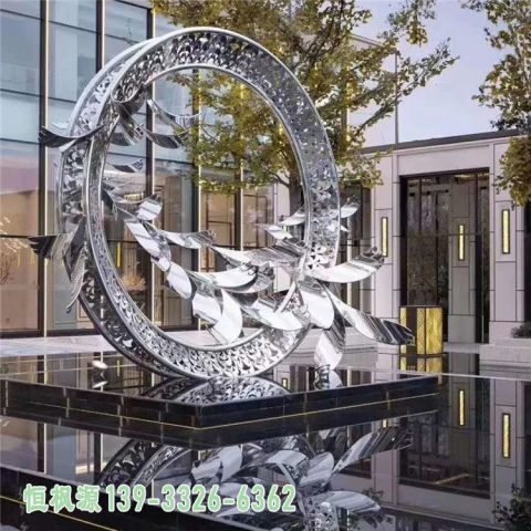 小区大雁不锈钢动物雕塑