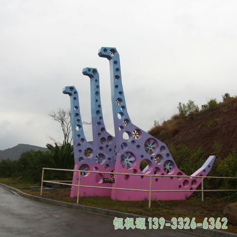 公园恐龙不锈钢动物雕塑
