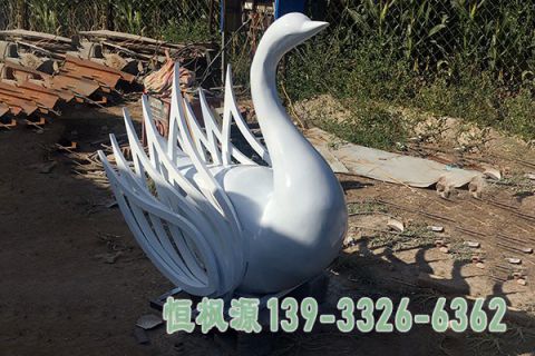 天鹅城市不锈钢动物雕塑