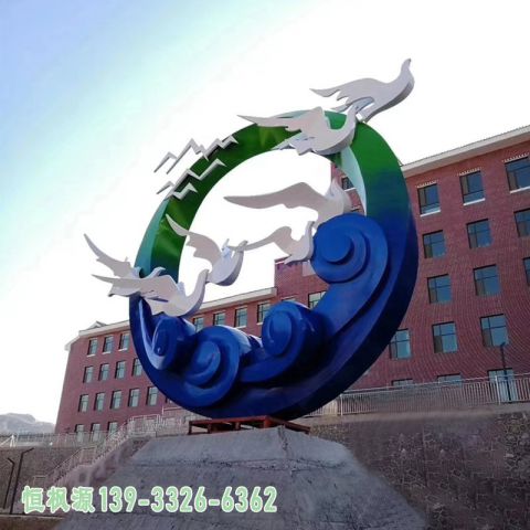 园林大雁不锈钢动物雕塑