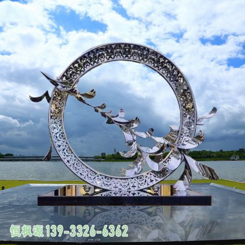 小区不锈钢大雁景观雕塑