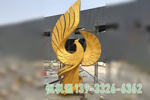 不锈钢凤凰城市动物雕塑