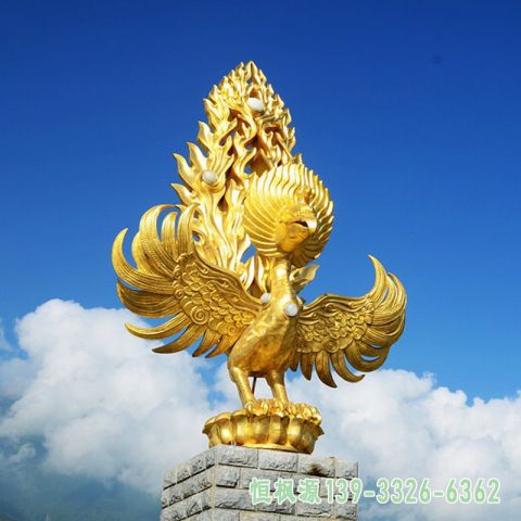 校园凤凰不锈钢雕塑