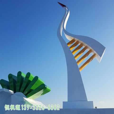 企业丹顶鹤不锈钢雕塑