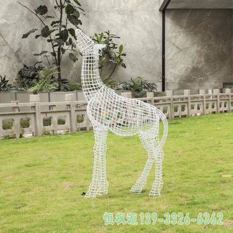 长颈鹿园林不锈钢动物雕塑