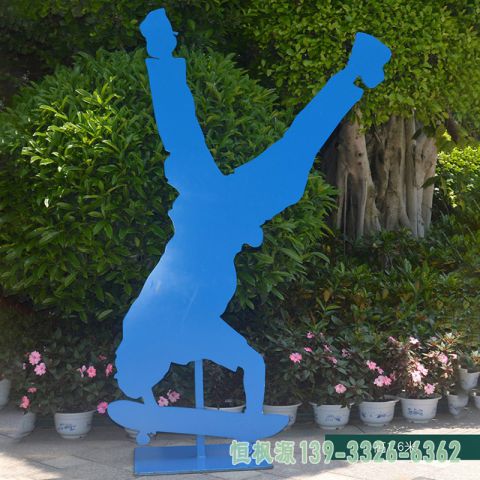 滑板人物不锈钢广场雕塑