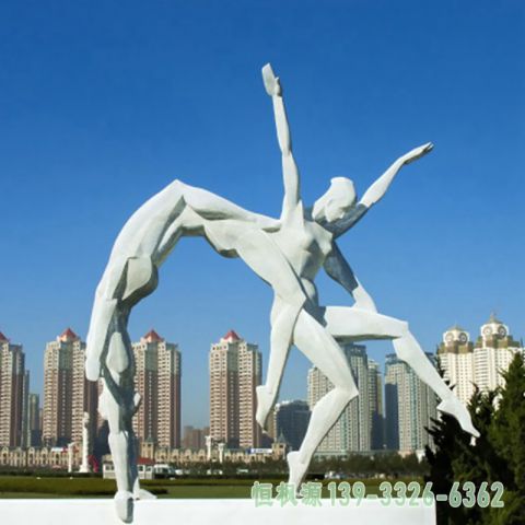户外跳高不锈钢雕塑